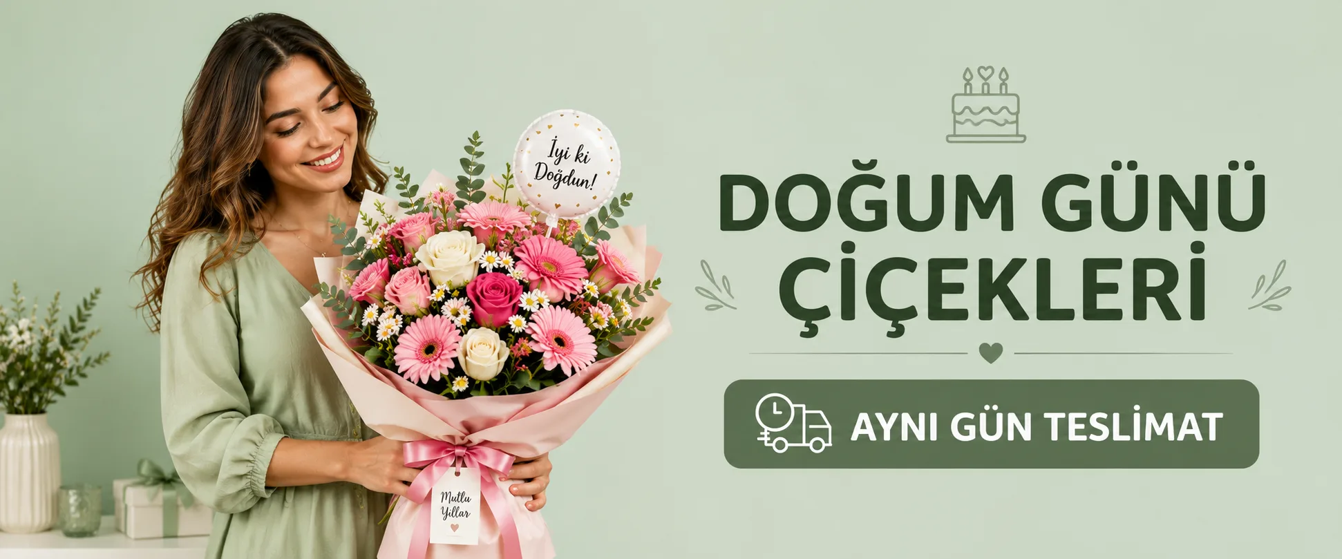 Doğum günü çiçekleri banner