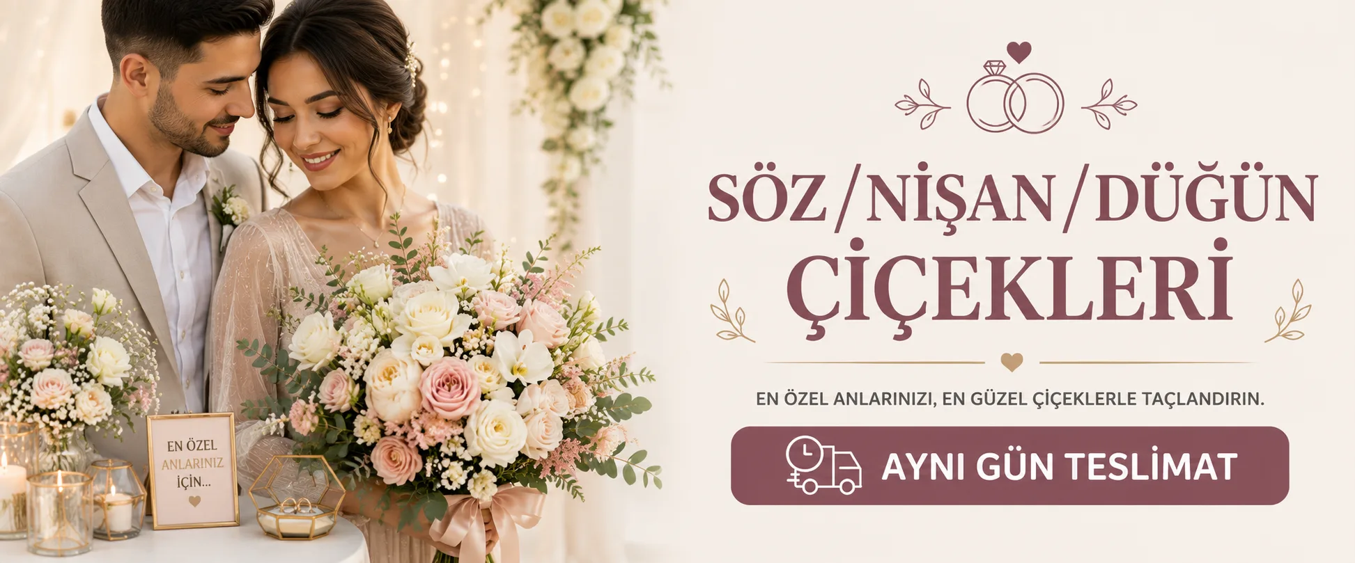 Söz Nişan Düğün Çiçekleri Banner